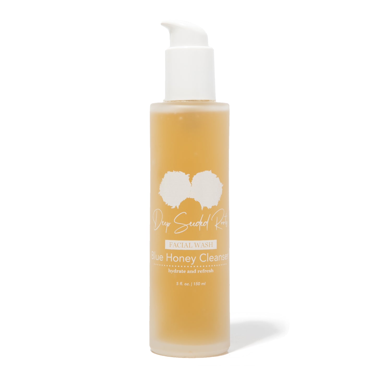 Deep Seeded Roots Blue Honey Cleanser on white background 